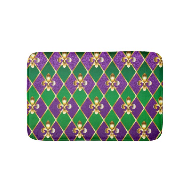 Tapis De Bain Arrière - plan de bijoux Mardi Gras (Devant)