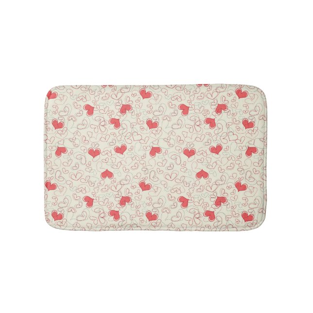 Tapis De Bain Arrière - plan mignon de coeurs (Devant)
