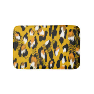 Tapis De Bain Arrière - plan Poster de animal Leopard Texture