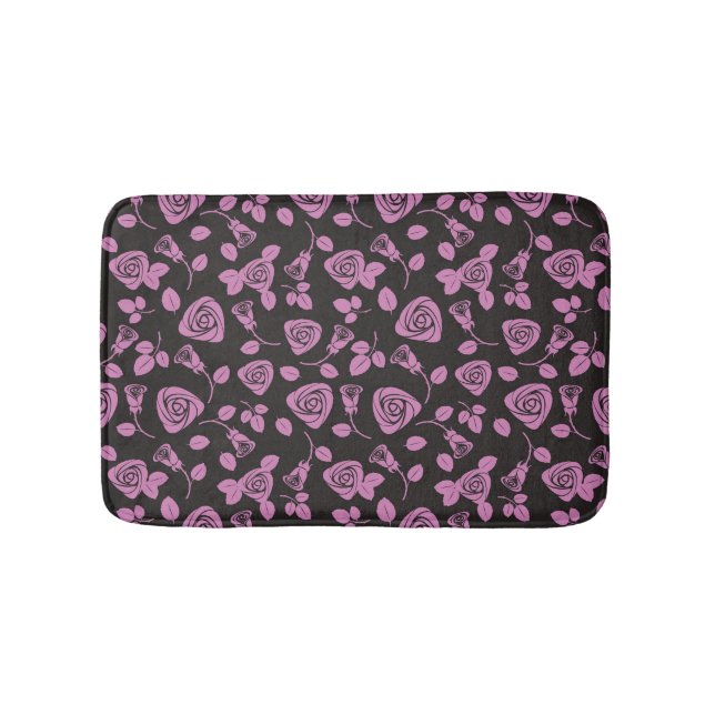 Tapis De Bain Arrière - plan rose floral (Devant)