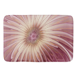 Tapis De Bain Art Abstrait Fractal Fleur & Tons de Bourgogne