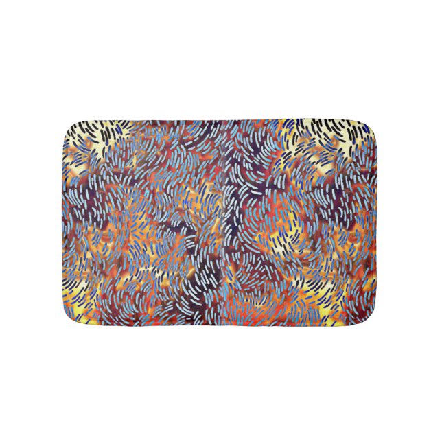 Tapis De Bain Art Abstrait moderne rouge jaune noir (Devant)