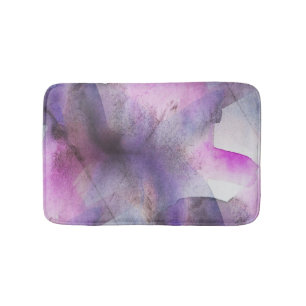 Tapis De Bain art abstrait pourpre de cubisme sans couture