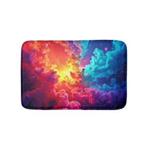 Tapis De Bain Art de la nébuleuse vibrante : Art de la couleur c