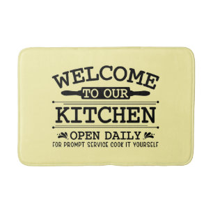 Tapis De Bain Art de mots de cuisine drôle de cuisine