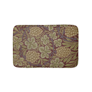 Tapis De Bain Art de vigne rouge vert William Morris