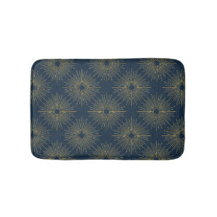 Tapis De Bain Art Déco Alabere Médaillon Bleu de Minuit