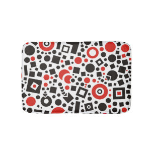 Tapis De Bain Art déco moderne rouge et noir