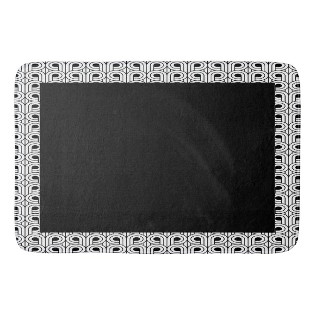 Tapis De Bain Art Déco Noir et Blanc Motif de bain Mat (Devant)