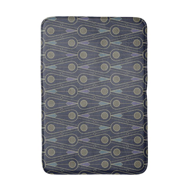 Tapis De Bain Art Deco pattern with geometric shapes in gold (Devant (Vertical))