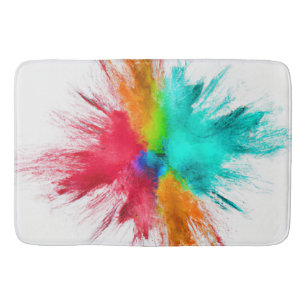 Tapis De Bain Art du centre d'éclatement de couleur