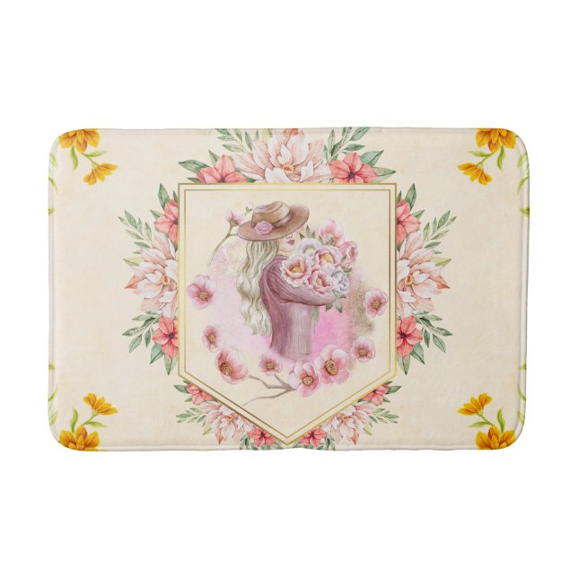 Tapis De Bain Art Floral, Dame Du Printemps (Devant)