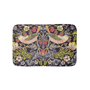 Tapis De Bain Art floral Nouveau de voleur de fraise de William