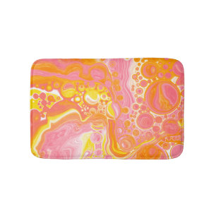 Tapis De Bain Art fluide rose et orange