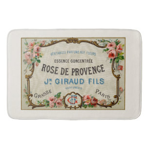 Tapis De Bain Art français vintage d'annonce de parfum