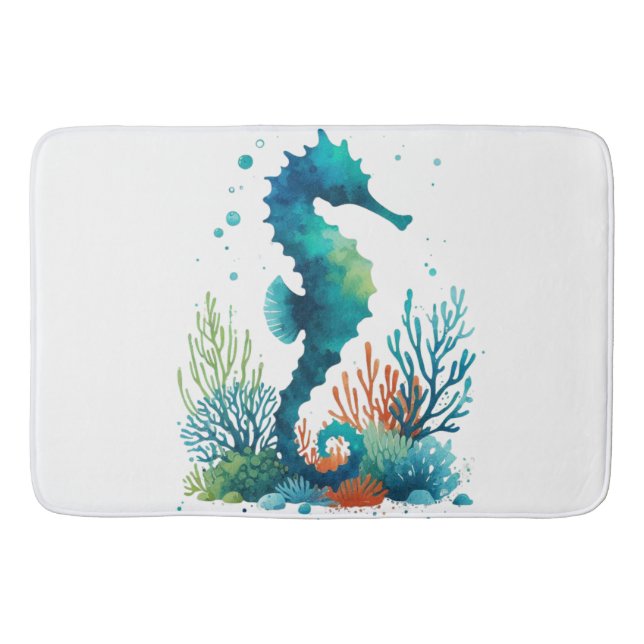 Tapis De Bain art marin/de plage/côtier hippique (Devant)