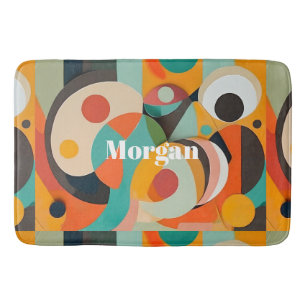 Tapis De Bain Art moderne du milieu du siècle, nom ou monogramme