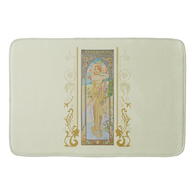 Tapis De Bain Art Nouveau Alphonse Mucha - La luminosité du jour (Devant)