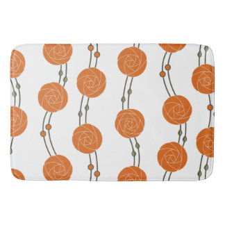 Tapis De Bain Art Nouveau Mackintosh Rose Stripes Orange