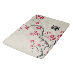Tapis De Bain Art oriental de fleurs de cerisier de Sakura de