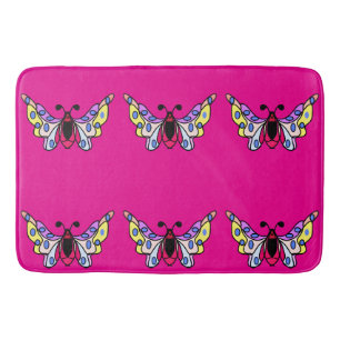 Tapis De Bain Art papillon folklorique moderne vibrant personnal