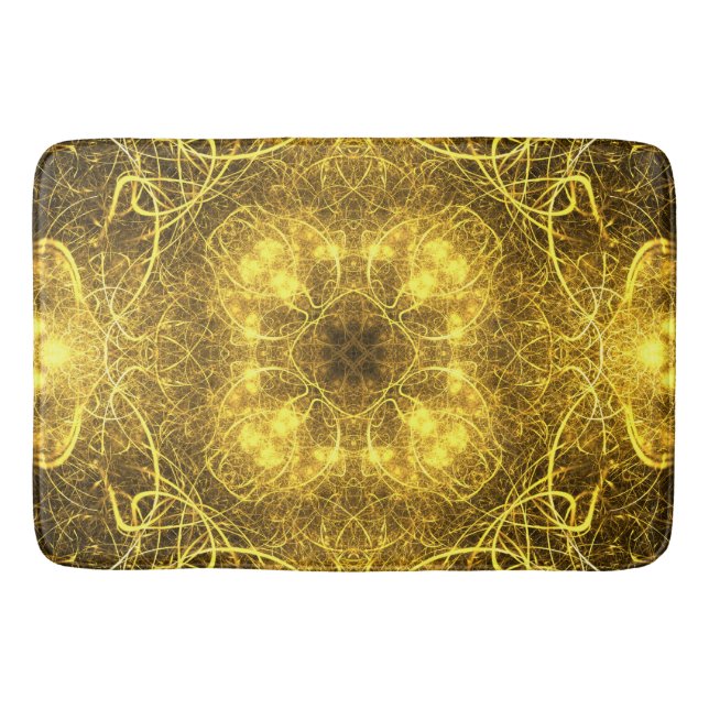 Tapis De Bain Artistic Gold Fractal Design_Bath Mat (Devant)