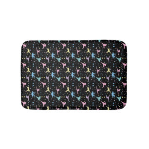 Tapis De Bain Arts Martiaux Karaté Abstrait Étoiles Paillettes