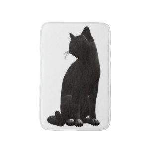 Tapis De Bain Assis Chat noir Mat