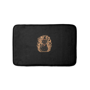 Tapis De Bain Assistant Sorcière de chat noir Mystical Cute Blac