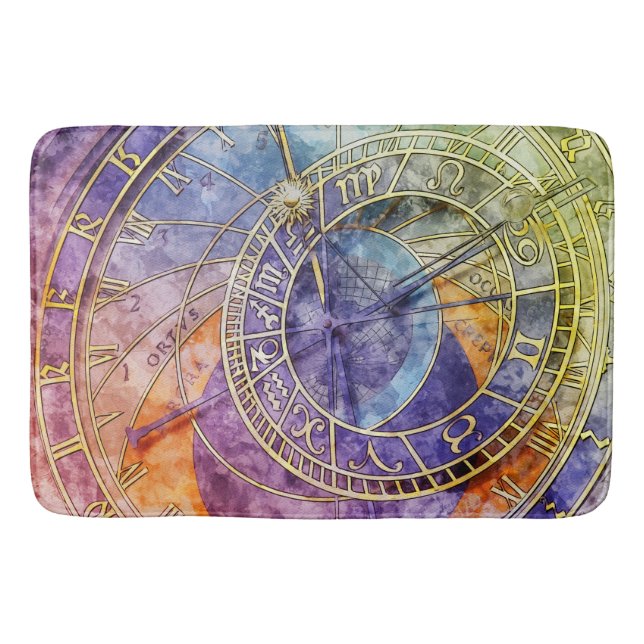 Tapis De Bain Astrologie temps colorée Abstraite (Devant)