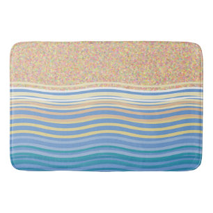 Tapis De Bain Au bord de la plage de sable et des vagues