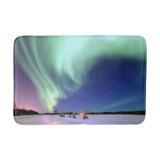Tapis De Bain Aurora Borealis sur l'Alaska (Devant)