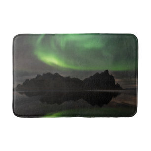 Tapis De Bain Aurores boréales Plage de Vestrahorn Hofn, Islan