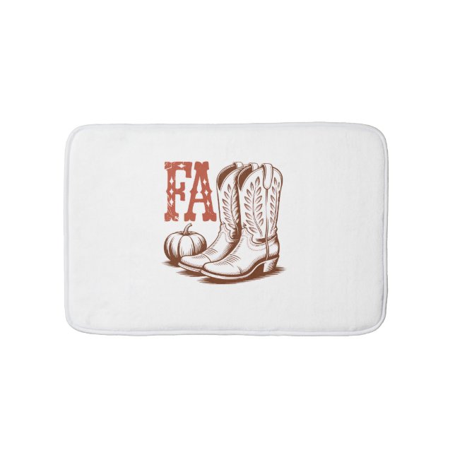 Tapis De Bain Automne Automne Cowgirl Citrouille (Devant)
