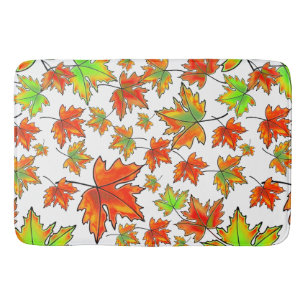 Tapis De Bain Automne rouge orange feuille érable feuille