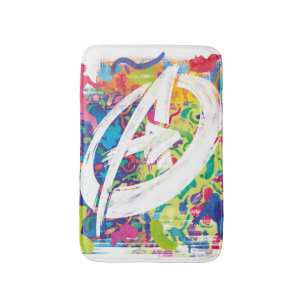 Tapis De Bain Avengers   Logo Silhouette Graffiti Coloré