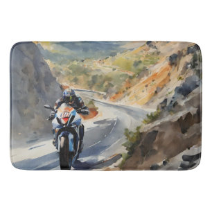 Tapis De Bain Aventure à grande vitesse dans un paysage montagna
