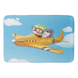 Tapis De Bain Aventure en vol avec chien