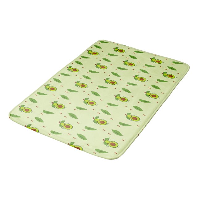 Tapis De Bain Avocat Cute kawaii vert (Angle)