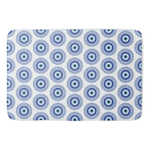 Tapis De Bain Aztec Cercle grec Clé mal Motif oeil bleu