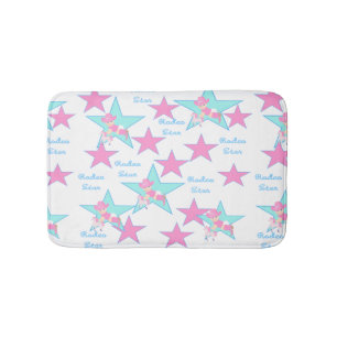 Tapis De Bain Baby Cowgirl Casquette Rose et Cheval de Jouet Rod