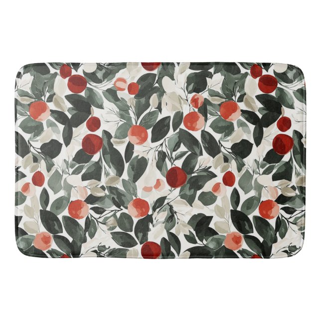 Tapis De Bain Baies rouges vertes de Noël (Devant)