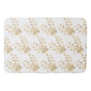 TAPIS DE BAIN BAIGNOIRE BLANC D'OR EN MOTIFS FLEURIS