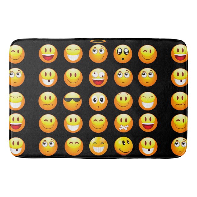 Tapis De Bain baignoire noire émojis (Devant)