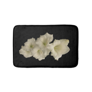 Tapis De Bain Bain à fleurs de Gladiola blanc