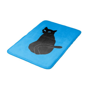 Tapis De Bain Bain de chat noir bleu ou choisir la couleur