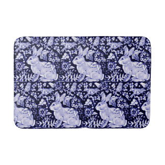 Tapis De Bain Bain d'oiseaux bleu et blanc lapin Mat Dedham Navy