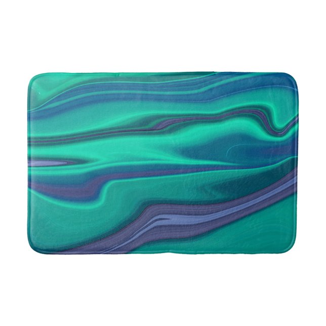 Tapis De Bain Bain en marbre blanc bleu et vert (Devant)