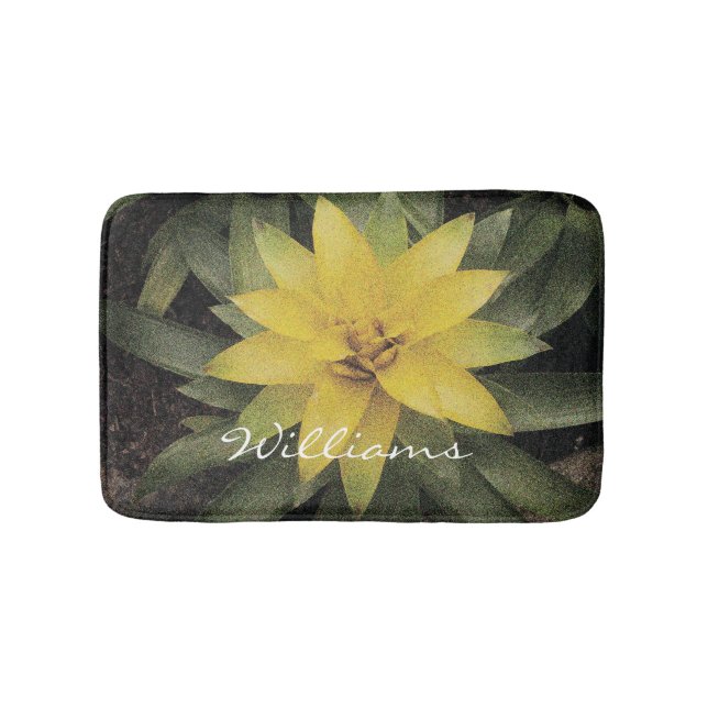 Tapis De Bain Bain floral non glissant avec jolie fleur jaune (Devant)