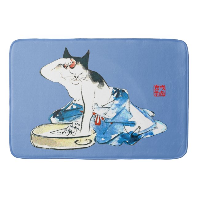 Tapis De Bain Bain japonais de chats humoristique II (Devant)